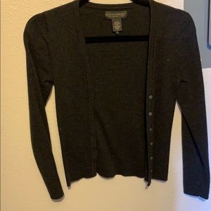 Petite gray wool cardigan